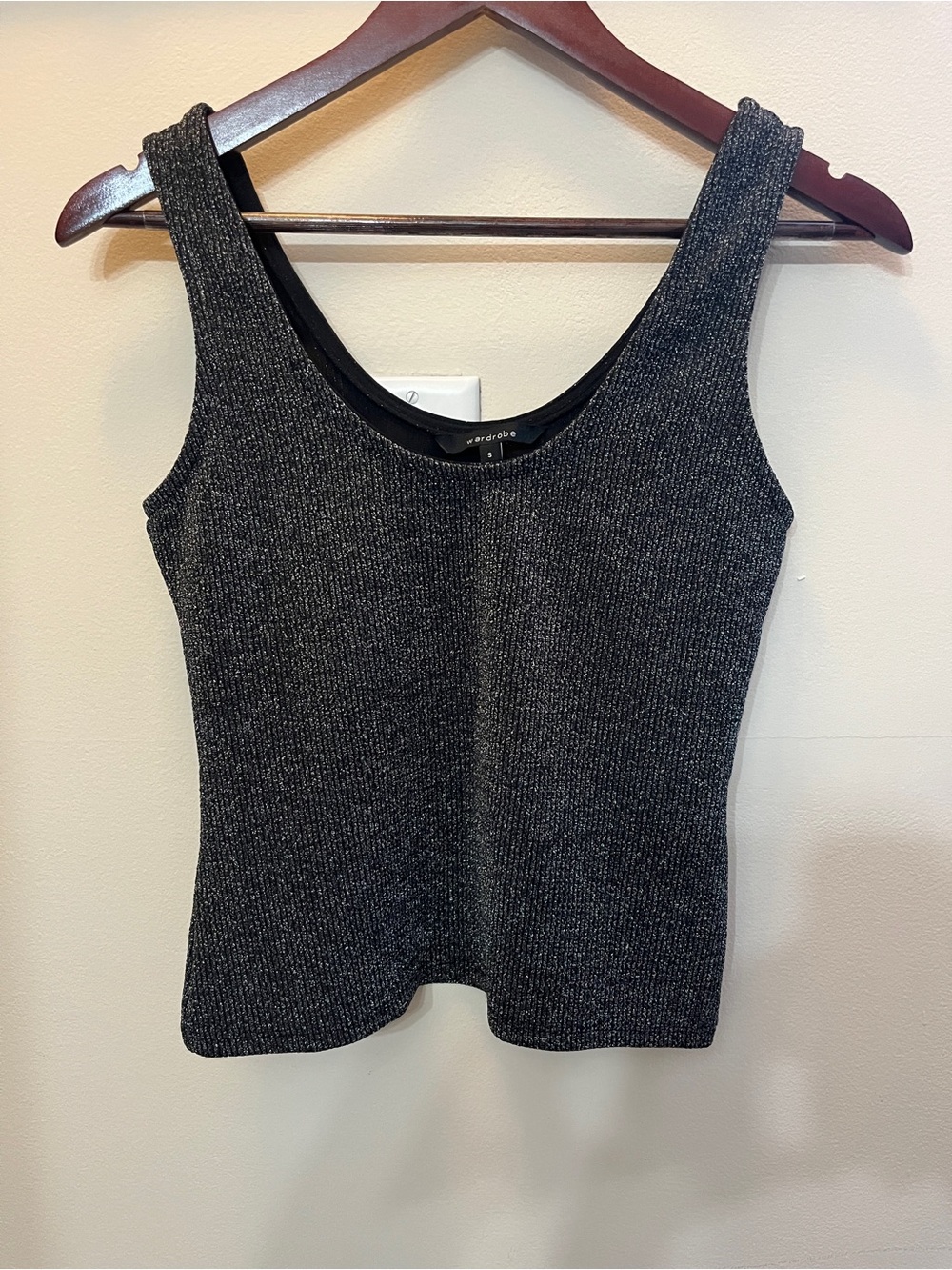 Sleeveless Ribbed Tank Top - Charcoal Gray